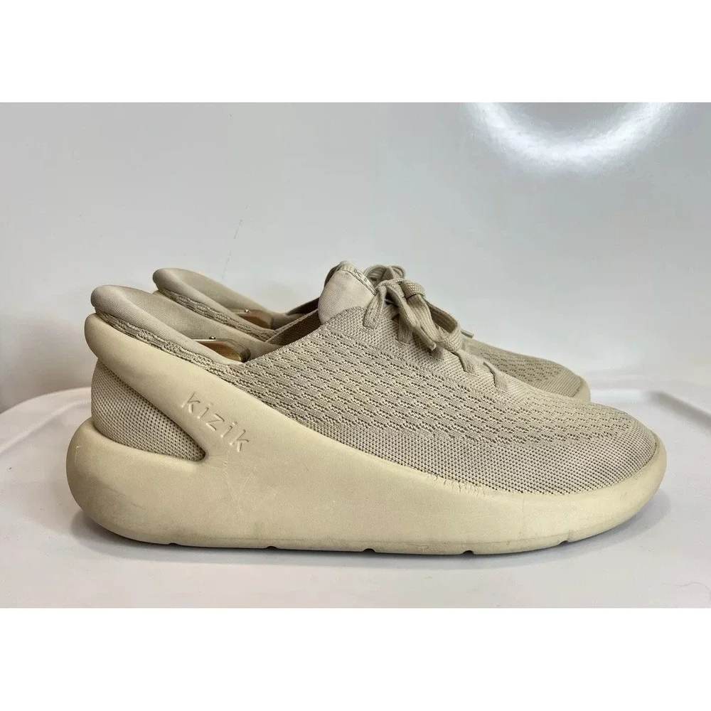 Kizik Roamer‎ Knit Shoes Slip On Hands Free Men Size 10.5 Beige Sand